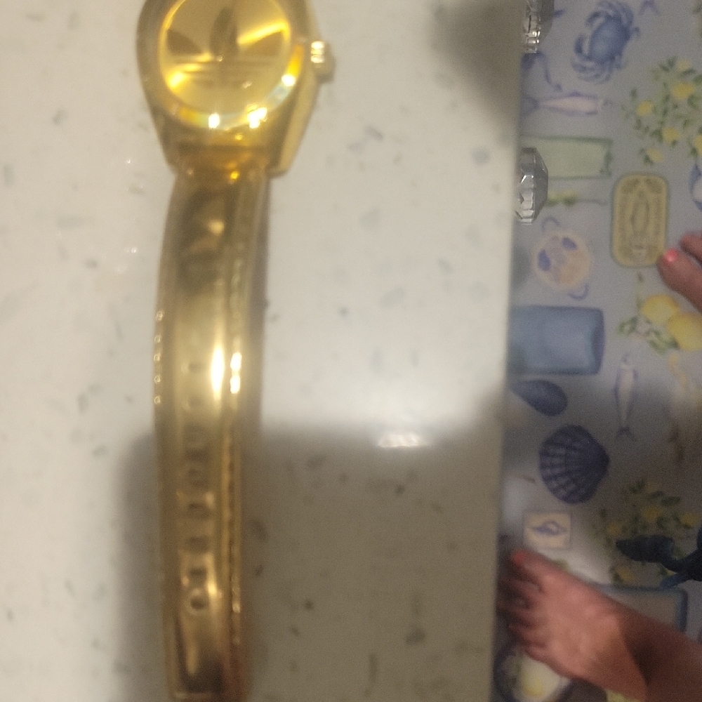 Adidas Shiny Gold Watch with Logo - Picture 3 of 8